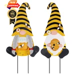 Yeahome Metal Gnome Decorative Garden Stakes, 2 Pcs Outdoor Yellow - Honeybee. Fixed Price $40.83.