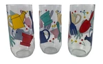 Luminarc Vintage Gardening Tools Glass Tumblers Set Of 3 Colorful. Fixed Price $27.99.