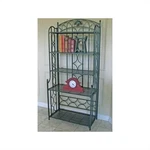 International Caravan Mandalay Iron Bakers Rack Verdi Gris. Fixed Price $374.99.