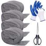 4 Pack Steel Wool For Mice Control, Gap Filler 3.2"X10.5FT With Gloves & Scissor. Fixed Price $27.99.