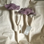 Place & Time Ceramic Purple Mushroom Garden Stakes Set Of 2 Outdoor Ornaments. Fixed Price $30.00.