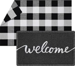 Geelin 2 Pcs Welcome Doormat 30'' X 18'' Rustic Buffalo Outdoor Rug 43'' Black. Fixed Price $24.90.