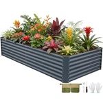 Good Gain 8X4X2 Galvanized Raised Garden Bed Kit, Large 2FT, Gray. Fixed Price $156.86.