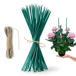 Hopelf 50 Pack 12" Bamboo Plant Stakes For Wood Garden Inch, Green. Fixed Price $11.05.
