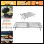 Universal Adjustable Bbq Warming - Folding Stainless Steel Grill Rack, Dish. Fixed Price $55.99.