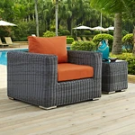 Modway Outdoor Patio Furniture Wicker Sunbrella Canvas Tuscan Cushion Armchair. Fixed Price $535.08.