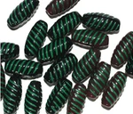 Black Green Swirl Czech Pressed Glass Beads 15MM (pack Of 20). Fixed Price $6.47.
