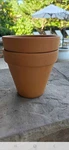 Terracotta Brown Round Flower Set Of 2, Indoor Outdoor Garden Plant. Fixed Price $15.00.