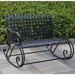 International Caravan Mandalay Iron Patio Rocker Loveseat Black. Fixed Price $290.81.