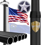 Flag Pole 25FT Heavy Duty Aluminum 3X5 Usa Solar Light Black Ioen Commercial. Fixed Price $259.99.