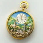 Reuge Musical Pocket Watch Automaton Roman Dial Hand Wind Swiss. Fixed Price $2836.00.