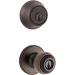Kwikset Venetian Bronze Door Handle Combo Pack Keyed Entry Deadbolt. Fixed Price $37.09.