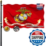 Embroidered Marine Corps Flag 4X6 Feet - Double Sided Needle Stitched Out. Fixed Price $72.46.