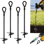 Vasgor 20 Ground Anchors (4PCS) Easy To Use With Drill, 3" Helix Black. Fixed Price $36.78.