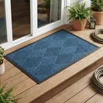 Ecomills Diamond 3X4 Blue Entrance Door Mat, Water Absorbent Non-slip Rubber Bac. Fixed Price $83.25.