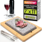 Sizzle Hot Cooking Stone Grill With Bamboo Platter, Tabletop Granite. Fixed Price $69.99.