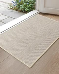 Color&geometry White Beige Ultra-thin Indoor Mat 17"X30" Low Profile. Fixed Price $32.18.