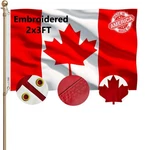 Embroidery Canada Flags 2X3 Outdoor Heavy Duty Double Sided 340D Nylon Vivid .... Fixed Price $40.65.