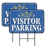 Visitor Parking Pack Double-sided Yard Signs 16" X 24" With Metal Stakes (made. Fixed Price $24.99.