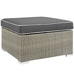 Modway Repose Outdoor Patio Upholstered Fabric Ottoman In Light Gray Charcoal. Fixed Price $139.21.