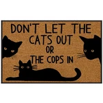 30X18" "don't Let The Cats Out Cops In" Indoor Welcome Mat Rug. Fixed Price $33.91.