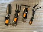 4 Fiskars Quikfit /handle Separate Trowel,weed Fork, Dbl Hoe Scraper,cultivate. Fixed Price $69.99.
