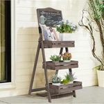 3 Tier Rustic Wood Plant Stand Sidewalk Board With Display Shelf Indoor Outdoor. Fixed Price $55.90.