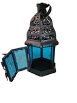 Gallery Of Light Moroccan Lantern Blue Glass. Fixed Price $10.00.