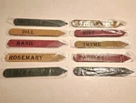 Herb Garden Plant Label Metal Stakes 7.5" Tall Set Of 10 Named Sturdy Markers. Fixed Price $24.99.