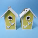 Two Clever Garden Wooden Hanging Birdhouse Feeder Yellow Butterfly Outdoor 6X7X4. Fixed Price $19.00.