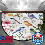 Peaom Spring Bird Flower Half Round Mat Indoor Entrance Pile Non Slip. Fixed Price $55.73.
