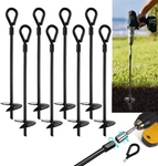 Vasgor 15 Ground Anchors (8PCS) Easy To Use With Drill, 3" Helix Black. Fixed Price $49.80.