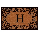 Calloway Mills 180021830H Chateaux Monogram Doormat 18" 30", Black/natural (le. Fixed Price $47.68.