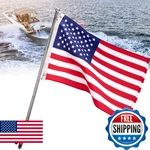 Kemimoto Boat Flag Pole With Rod Holder Mount, 4FT Aluminum Golf Cart. Fixed Price $92.40.
