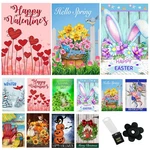 Garden Flags (set Of 10) 12X18 Inch Double Sided Yard Seasons Holidays. Fixed Price $23.99.