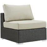 Modway Sojourn Outdoor Patio Fabric Sunbrella Armless In Canvas Antique Beige. Fixed Price $432.18.