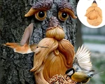 Creative Bird House, Tree Feeder, Face Resin Decor. Fixed Price $8.00.