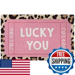 Snnder Trendy Retro Pink Leopard Doormat, Preppy Girly Indoor Outdoor. Fixed Price $34.12.