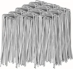 100 Pack Garden Landscape Staples, 6 Inch 11 Gauge Galvanized Silver. Fixed Price $23.99.