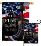 Stand For The Flag Military Kneel Fallen War Support Garden Hosue Yard Banner. Fixed Price $15.95.