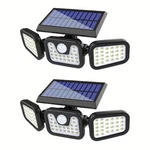 Solar Outdoor Light Three-head Motion Sensor Wall 74 Led For Garden Street. Fixed Price $17.89.