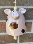 Whimsical Ceramic Pig Wind Chime Rustic Farmhouse Country Animal Folk Art. Fixed Price $19.99.