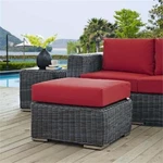 Modway Summon Aluminum And Rattan Patio Ottoman Canvas/red. Fixed Price $331.24.