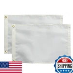 Flagpark 12X18" Solid White 2-PACK Diy Pure Nylon Heavy Duty W/ Brass Gromm. Fixed Price $29.14.