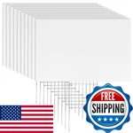 Newflager 10-PACK 18X12" White Corrugated Plastic Yard Signs W/ Metal Stakes. Fixed Price $37.90.