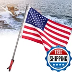 Kemimoto Boat Flag Pole With Rod Holder Mount, 4FT Aluminum Golf Cart. Fixed Price $83.00.