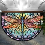 Colorful Dragonfly Stained Glass Half Round Non-slip Soft Doormats. Fixed Price $57.22.