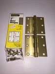 New Pair 3" Stanley Satin Brass Door Hinges Square Corners 08-1100. Usa. Fixed Price $8.63.