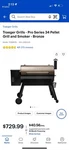 Grillpro Series 34 Pellet - Bronze. Fixed Price $300.00.