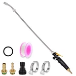 Adjustable Watering Wand, 29" Stainless Sprayer, Hose Clamps, 1 Tape, Black. Fixed Price $27.98.
